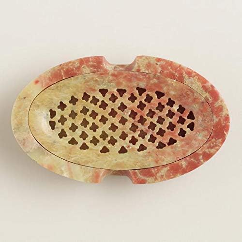 Soapstone Hand Carved Soap Dish Polished and Shiny - Marble Dish Holder Beautifully Crafted Bathroom Accessories Handicraft Decor Hand Carving Soap Holder | Soap Tray | Soap Case (Style 7)