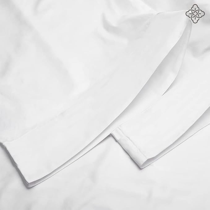 BIOWEAVES 100% Organic Cotton Pillow Cases 300 Thread Count Soft Sateen Weave GOTS Certified – Standard/Queen Size, Set of 2, White