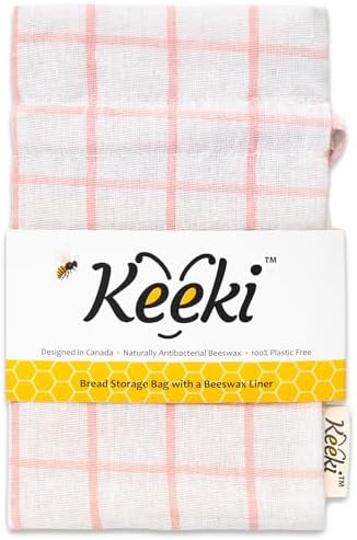 Reusable Beeswax Lined Bread Bag (Pink) & Non-Scratch Mesh Cleaning Cloth – Bread Storage & Kitchen Cleanup Bundle – 2-Piece Set