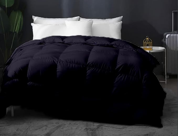 9.8 NEWTON Eco Friendly Oversized King Comforter 120x132 Down Alternative for All Season,Navy Blue Quilted Duvet Insert with All Side Corner Tabs Microfiber Silicon Mix 700+ Fill Power Comforter