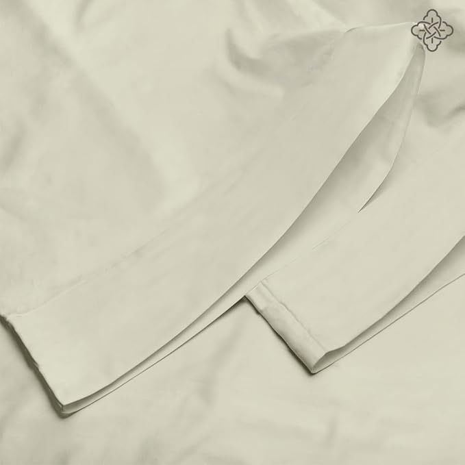 BIOWEAVES 100% Organic Cotton King Pillow Cases 300 Thread Count Soft Sateen Weave GOTS Certified – King Size, Set of 2, Sand