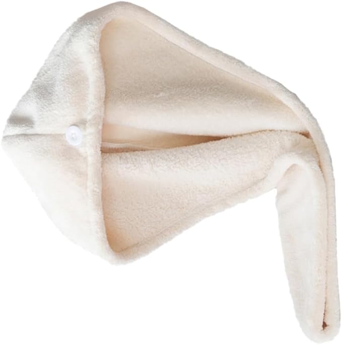 Baluue Microfiber Hair Towel Wrap for Women, Super Absorbent Coral Velvet Turban for Quick Drying Wet Hair, Soft Anti Frizz Drying Towel with Button, Large