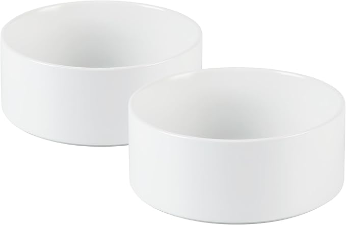 Havniva 5.1” Ceramic Dog Bowls, Small Dog Food and Water Bowl Set of 2, Durable Dog Water Bowl with Non-Slip Rubber Base Large Capacity Pet Feeding Bowl for Small Dogs