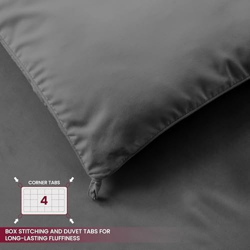 LUX Décor King Comforter – 102x90 Ultra-Soft Down Alternative Duvet Insert with Corner Tabs & Box Stitching, Hotel Quality Plush Hypoallergenic Microfiber, Oeko-TEX Certified – Grey