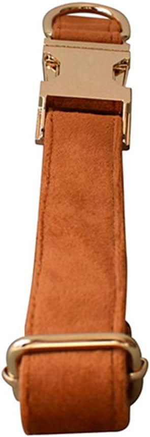 Love Dream Velvet Dog Collar and Leash Set, Soft & Comfy Adjustable Dog Leash and Collar with Heavy Duty Metal Buckle for Small Medium Large Dogs Training & Walking (XLarge, Copper Red)