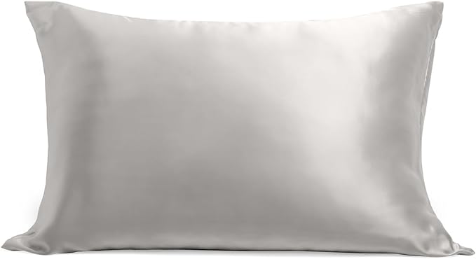 Cosy House Collection 100% Pure Silk Pillowcase | Pure Mulberry Silk - Cooling, Breathable, 22 Momme 6A High-Grade Fibers + Hidden Zipper Closure (King, White)
