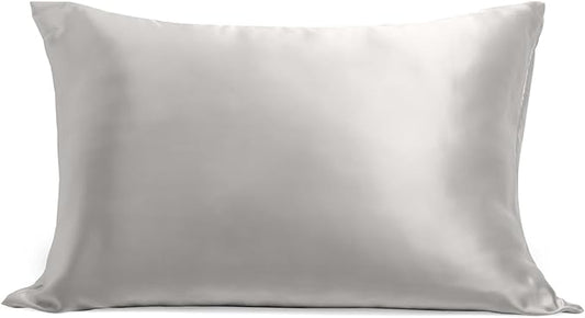 Cosy House Collection 100% Pure Silk Pillowcase | Pure Mulberry Silk - Cooling, Breathable, 22 Momme 6A High-Grade Fibers + Hidden Zipper Closure (King, White)