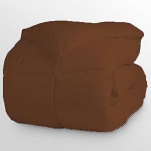 Luxurious and Hypoallergenic 600 Thread Count 1 Piece Down Alternative Comforter 100% Egyptian Cotton Solid (King/Cal King, Choclate)