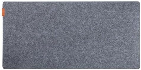 Desky Cork & Felt Desk Pad – Reversible Natural Cork & Felt Desk Mat, Anti-Slip Writing Surface, Desk Protector for Home Office (24.4" x 11.8", Light Grey)