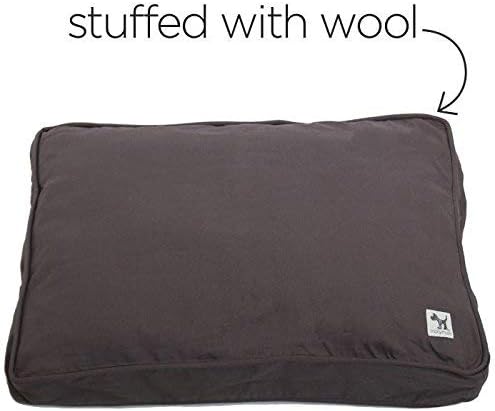 Molly Mutt Sheepy Wool Crate Mat - 100% Cotton Canvas Cover with Temperature-Regulating 100% Natural Wool-Filled Insert Dog Bed - Soft & Supportive Wool-Filled Bed - (30"x21"x2.5", Grey)