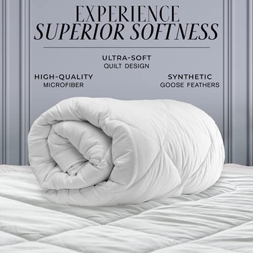 Twin/Queen/King Down Alternative Comforter, 2100 Series All-Season Duvet Insert with Corner Tabs, Box-Stitch, Soft Microfiber, Machine Washable