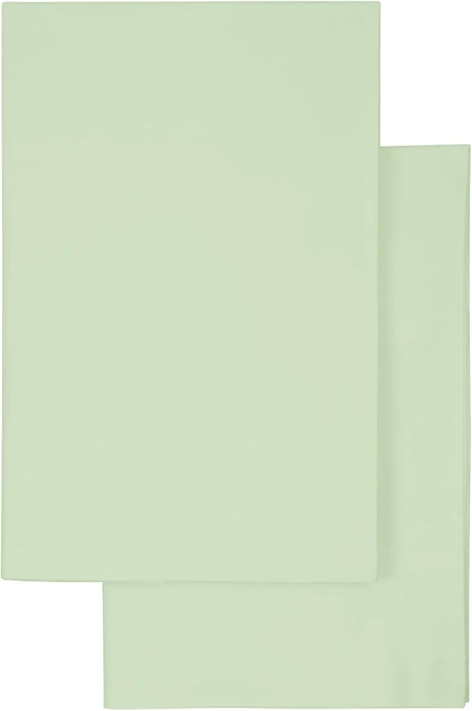 Bioweaves 100% Organic Cotton King Pillow Cases 300 Thread Count Soft Sateen Weave GOTS Certified – King Size, Set of 2, Pastel Green
