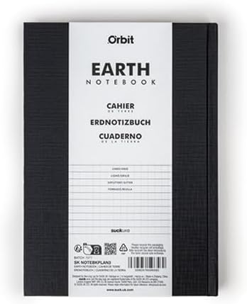 Suck UK Earth Notebook - A6 Notebooks - Hardback Journal - Pocket Notebook - Journals For Women - Recycled Paper - Blank Notebook - Earth Cut Out Cover - Grid Lined Pages Notepad - Space Themed