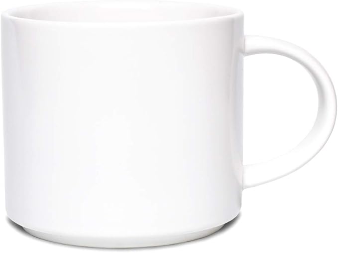 Bosmarlin Matte Ceramic Coffee Mug for Office and Home, 13 oz, Suitable for Dishwasher and Microwave(White, 1)