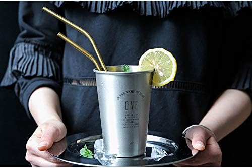 Metal Straws 48 Piece Bulk, 8.5'' Stainless Steel Straws Straight Gold 6mm Diameter for 20oz Tumblers Yeti Wholesale (48 Straight) (2156mm Gold Straight)