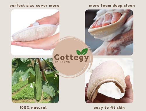 Egyptian Loofah Exfoliating Scrubber - Natural Loofah Exfoliating Body Scrubber - Eco-Friendly Bath & Shower Sponge for Face & Body, 100% Natural, Men & Women - Double face (1, Large)