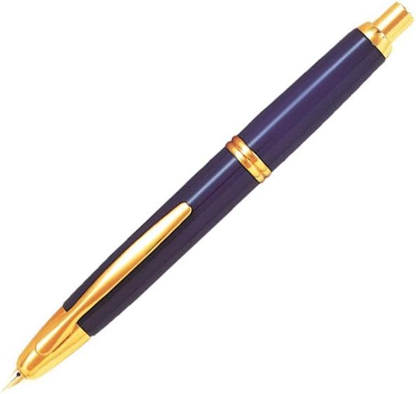 PILOT Vanishing Point Collection Refillable & Retractable Fountain Pen, Blue Barrel with Gold Accents, Blue Ink, Fine Nib (60166)