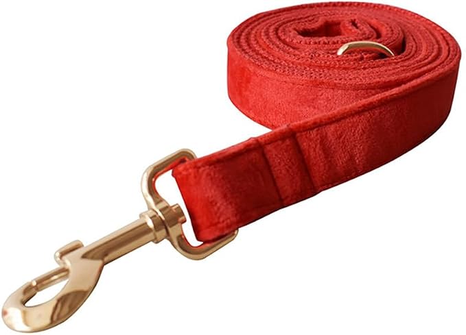 Velvet Dog Collar and Leash Set with Quick Release Metal Buckle | Bright & Stylish Leash and Collar Set, Soft Heavy Duty Pet Collars Adjustable for Samll Medium Large Dogs or Cats