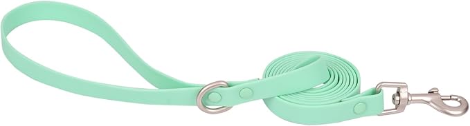 Ovale Waterproof Dog Collar Leash Combo Set, Durable and Easy to Clean, for Small Dogs.(S, Light Green)