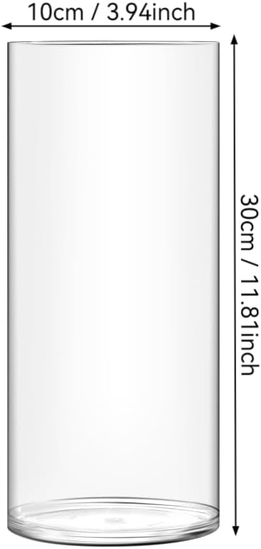 Acrylic Flower Vase Cylinder, 11.81" Tall Clear Plastic Vase for Centerpieces - Shatterproof Wedding, Event & Home Decor Vase, 3.94"X11.81" Tall Round - Clear