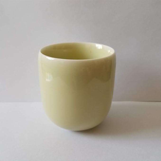 TeaCups Handmade Celadon Ceramic 5oz Japanese Style Coffee Cup Porcelain Mugs for Tea and Beer (1, Yellow)