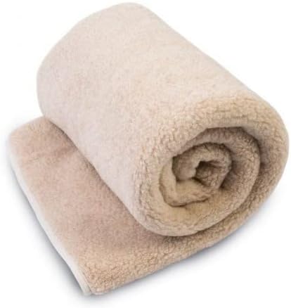 Merino Wool Blanket Throw Bed Natural Bed Blanket (47"x59" - 120x150cm, Beige)