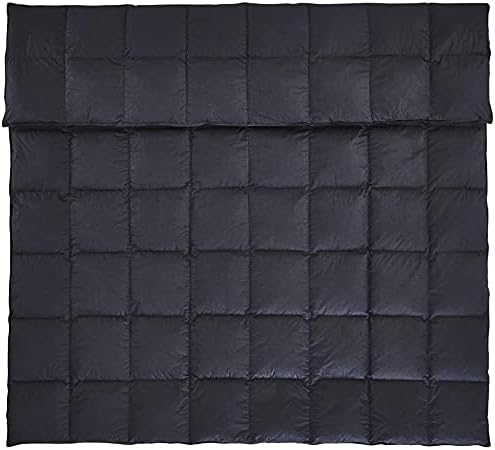 Luxurious Twin/Twin XL Goose Down Comforter, Unique Black Solid, 600 Thread Count, 100% Egyptian Cotton Cover, 65 Oz Fill Weight, 750 Fill Power