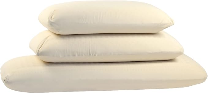 Turmerry Green Natural Bed Pillow - GOLS Certified Organic Rubber Foam Latex Pillows for Sleeping Side, Back, Stomach Sleepers Zippered Organic Cotton Cover - Size King - High Loft - Firm