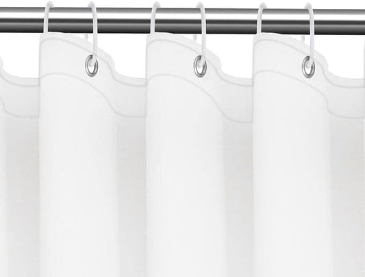 FGY Shower Curtain Liner 72" x 72” Waterproof & Washable PEVA Shower Liner with 12 Metal Grommet (White)