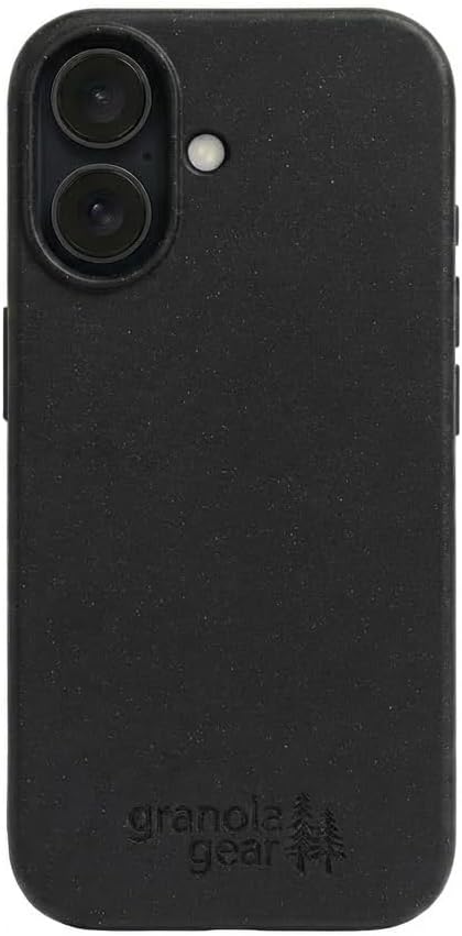 Eco by GranolaGear - Eco-Friendly Phone Case for iPhone 17 - Biodegradable, Compostable, Plastic-Free, Made from Plants - Black Stone
