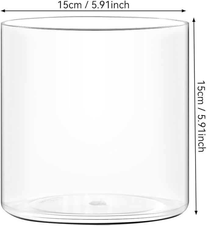 Acrylic Flower Vase Cylinder, 5.9" Tall Clear Plastic Vase for Centerpieces - Shatterproof Wedding, Event & Home Decor Vase, 5.9"X5.9" Tall Round - Clear