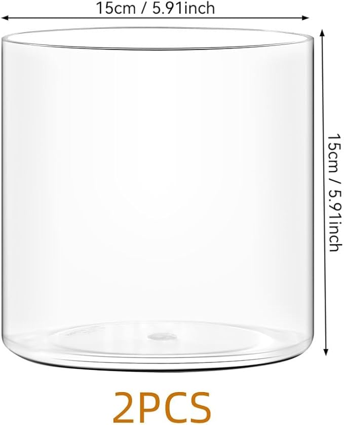 Acrylic Flower Vase Cylinder, 2 Packs, 5.9" Tall Clear Plastic Vase for Centerpieces - Shatterproof Wedding, Event & Home Decor Vase, 5.9"x5.9" Tall Round - 2 Pcs, Clear