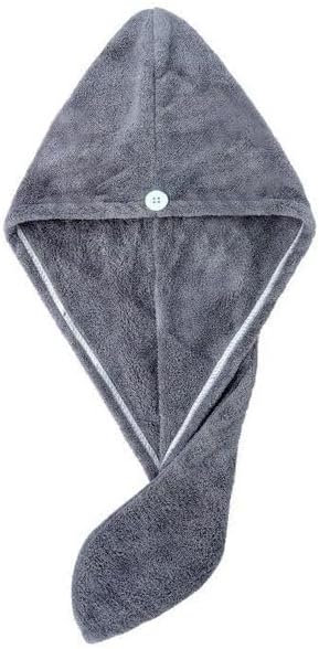 Microfiber Hair Drying Turban Towels, Pack of 3 (Blue-Pink-Grey)
