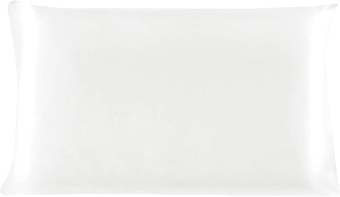 uxcell 1 Pack 100% Charmeuse Pure Silk Pillowcase for Hair and Skin, 350TC 19 Momme Soft Breathable Pillow Case with Hidden Zipper, Pearl White King(20x36inch)