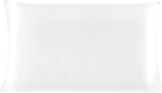 uxcell 1 Pack 100% Charmeuse Pure Silk Pillowcase for Hair and Skin, 350TC 19 Momme Soft Breathable Pillow Case with Hidden Zipper, Pearl White King(20x36inch)