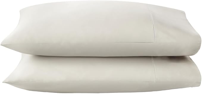 100% Organic Cotton Pillow Cases Standard Size Set of 2-100% Cotton Pillowcases GOTS Certified 300 Thread Count - Naturally Cooling Comfortable Breathable & Soft Pillow Cases (Pewter, Standard)
