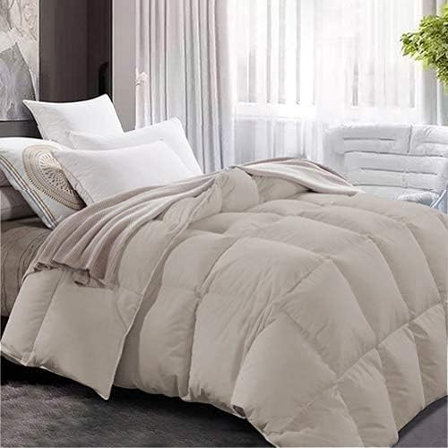 MAPLE DOWN Soft Queen Size Comforter Duvet Insert-Down Alternative Comforter Quilted with Corner Tabs for All Season-Lightweight Breathable Brushed Microfiber Machine Washable (Light Brown, 90”x90”)