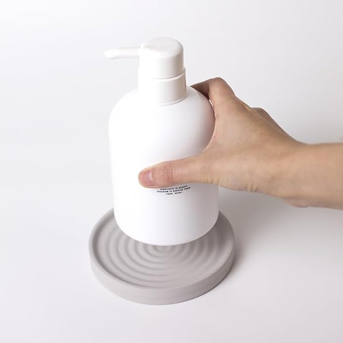 Selegna Diatomite Round Soap Dish & Soap Holder, Quick-Dry Drying Stone Bar Soap Tray with Ripple Pattern, Water-Absorbing Diatomaceous Earth Vanity Tray for Bathroom & Kitchen Countertop