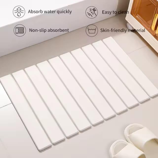 Dish Drying Stone Mat | Large Stone Drying Mat for Kitchen Counter | Premium Diatomaceous Earth Mat for Dishes | Non-Slip Kitchen Sink Mat | Fast-Absorbing, Eco-Friendly | 23" x 15.5" (Pearl)