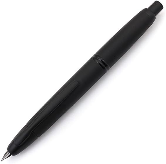 PILOT Vanishing Point Collection Refillable & Retractable Fountain Pen, Matte Black Barrel, Blue Ink, Medium Nib (60581)
