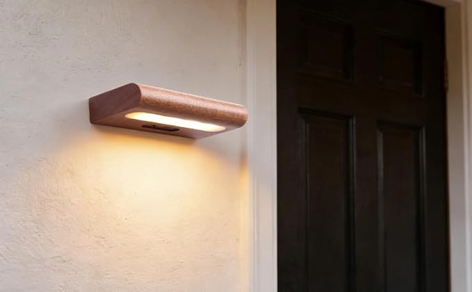 Sapele Solar Rechargeable Wall Lamp, Metal-Adhering Sensor Night Light, USB Charging, Warm White Led, No Wiring, 3.5 Oz for Cabinet Hallway Indoor Outdoor