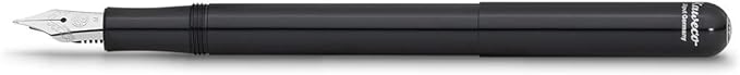Kaweco LILIPUT Fountain Pen Black I Premium Aluminium Fountain Pen for Ink Cartridges I Exclusive Fountain Pen 12.5 cm I Nib: B (Broad)