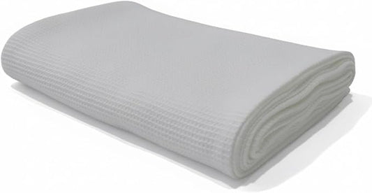 Waffle Bath Towel, 30.5x58 INCHES, 100% Natural Organic Cotton, GOTS Certified Super ABSORBANT & Quick Dry, NO SOFTENERS, Environment Friendly (White)