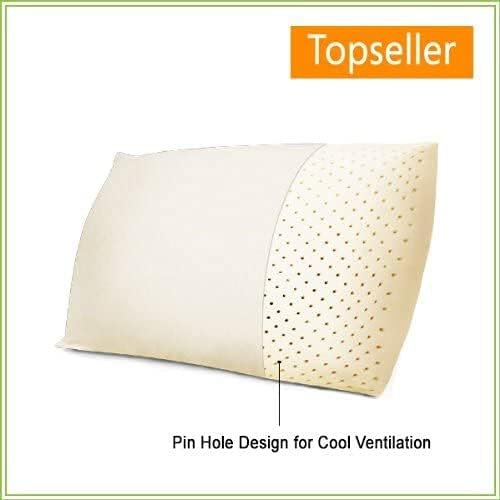 OrganicTextiles All Natural Low Profile Low Height Latex Pillow (Standard Size, Firm), with GOTS Certified Organic Cotton Covering