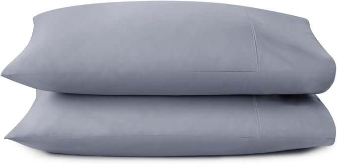 100% Organic Cotton Pillow Cases Standard Size Set of 2-100% Cotton Pillowcases GOTS Certified 300 Thread Count - Naturally Cooling Comfortable Breathable & Soft Pillow Cases (Mineral, Standard)