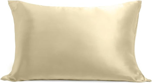 Cosy House Collection 100% Pure Silk Pillowcase | Pure Mulberry Silk - Cooling, Breathable, 22 Momme 6A High-Grade Fibers + Hidden Zipper Closure (King, Cream)