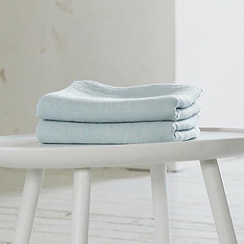 LinenMe Washed Waffle Bath Towel, 30 x 51, Ice Blue