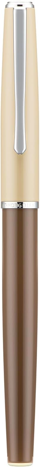 Hongdian 920S Fountain Pen Brown Metal Pen, Iridium Extra Fine Nib Classic Pen with Ink Converter