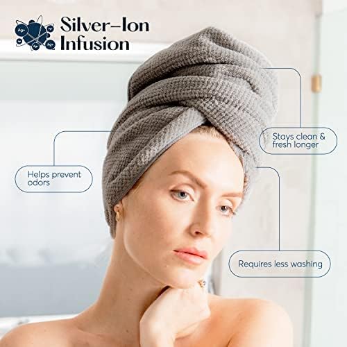 Sutera Silverthread Hair Wrap | Soft, Lightweight, & Quick-Drying | Helps Control Frizz & Maintain Freshness Overnight | Breathable, Moisture-Wicking Fabric for Healthy Shine