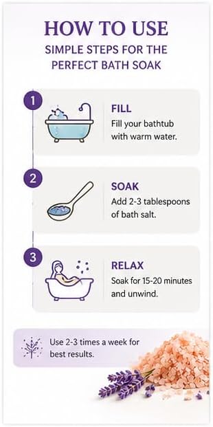 Himalayan Bath Salt with Lavender Petals, Essential Oil & Epsom Salt– 170 Grams, Detox & Wellness